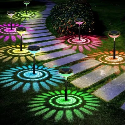 Solar Projector Pathway Lights Outdoor Solar Garden Light for Backyard Lawn x 2P - Image 1 of 4