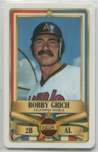 1982 Perma-Graphics All-Star Credit Card #5 Bobby Grich California Angels - Picture 1 of 2