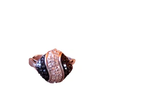 Vintage Ring mit schwarzen und klaren Diamanten Größe 7 Sterling - Bild 1 von 6