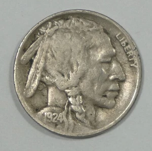 Níquel Buffalo 1924-D MUY FINO 5c - Imagen 1 de 4