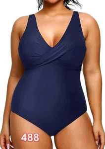 Yonique Plus Size Swimsuit One Piece Bathing Suits for Women Tummy Control Slim - Picture 1 of 5