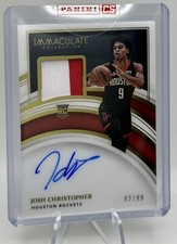 Josh Christopher RPA 2021-22 Immaculate BK Rookie Patch On-Card Auto /99