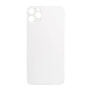 For iPhone 11 Pro Max - Rear Glass Back Cover - Big Hole - Silver - NO LOGO - Picture 1 of 2