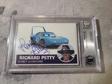 Richard Petty Signed Card Cars BAS The King 