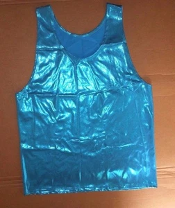 NEU OHNE ETIKETT HERREN/JUNGEN FOLIE SPANDEX TANZ TANK KOSTÜM TANZ - Bild 1 von 10