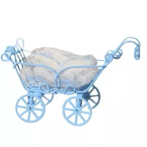 Vintage Mini Doll Pram Blue Beautiful Design - Picture 1 of 4