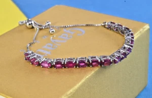 Rubin Edelstein Bolo Armband ovale Form Rubinarmband Verlobung Geschenk für Sie - Bild 1 von 8