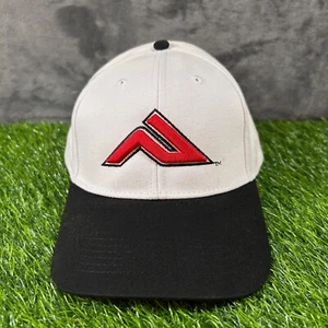 Pacific Headwear Baseball Cap Fitted Hat Black Bill White Crown Embroidered Logo - Picture 1 of 10