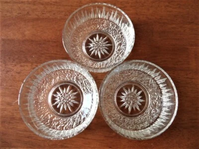 3 x Vintage Retro Pressed Glass Bowls  - image 1 of 4
