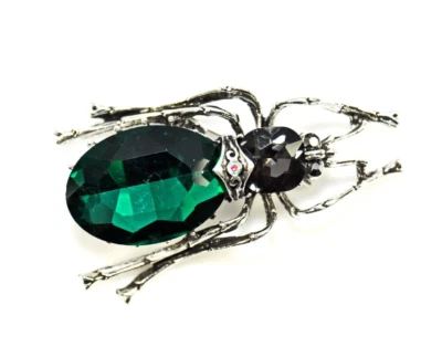 Broche estilo vintage escarabajo insecto vidrio verde estrás joyería broches regalo Foto 1 de 4