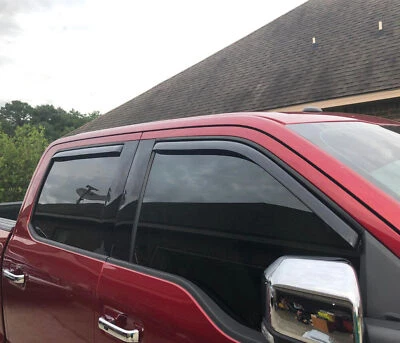 In-Channel Window Vent Visors Rain Guards For 2015-2022 Ford F150 Crew Cab - Изображение 1 из 4