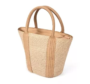 Strandtasche Damen Stroh Damentasche Handtasche Reißverschlus Tasche Shopper Bag - Bild 1 von 5