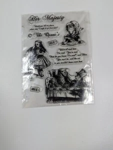 NUEVO Juego de 9 sellos de silicona transparente Alicia en el País de las Maravillas - Imagen 1 de 4