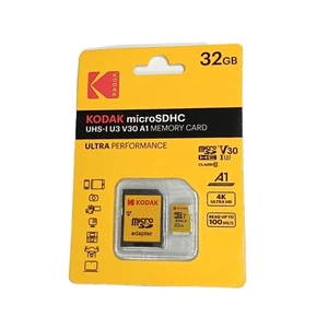 Kodak MicroSDHC Memory Card MicroSD Card Adapter 32 GB Ultra 4K HD UHS-1 V30 A1 - Picture 1 of 1