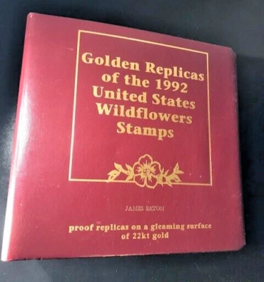 黄金复制品 1992 年美国邮票 22k 黄金第一天发行 (50) — 第 1/4 张图片