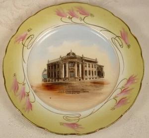 JOHN H GARTH LIBRARY HANNIBAL MO SOUVENIR PIATTO PORCELLANA GERMANIA - Foto 1 di 2