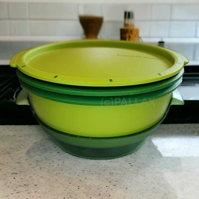 TUPPERWARE I101 MICRO-GOURMET DAMPFGARER MIKROWELLE GRÜN - Bild 1 von 2