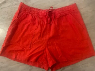 Pantalones Cortos J Crew Factory Mujer Mezcla de Lino Cordón Rosa Coral Talla XS NUEVOS CON ETIQUETAS Foto 1 de 4