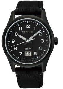 Seiko Men's Watch SUR571 6N76 Quartz 39.5mm Sapphire Crystal Nylon Band 10 Bar - Picture 1 of 1