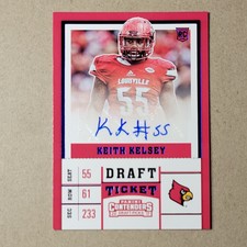 2017 Contenders Draft Pick Keith Kelsey Draft Ticket Blue Foil #275 Autographed 