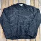 Cotton Emporium Black Silver Fuzzy Pull Over Sweater Womens Size Xl