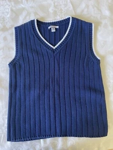 Hartstrings Boys Blue Sweater Vest V Neck Sleevless 8/10 - Picture 1 of 2