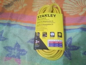 BRAND NEW - Stanley Power Cord 25ft 16/3 Yellow Outdoor Extension Cord - Picture 1 of 2