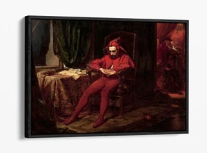 STANCZYK VON JAN MATEJKO TRAURIGER NARR GEMÄLDE - SCHWEBEEFFEKT RAHMEN LEINWAND KUNSTDRUCK - Bild 1 von 12