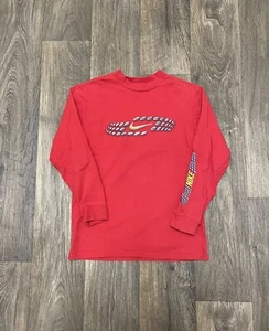 Nike Mini Swoosh Essential rosse giovanili media manica lunga vintage anni 90 - Foto 1 di 9