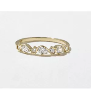 Engagement Ring 14K Yellow Gold Diamond GLI HRD Lab Created Round Cut 0.60 Carat - Picture 1 of 6