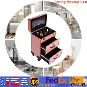 Rollender Make-up Zug Koffer Organizer Beweglich Kosmetik Make-up Aufbewahrung Trolley - Bild 1 von 12