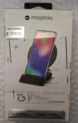 Mophie Charge Stream Desk Stand - Qi Wireless Charger Black - Image 1 of 4