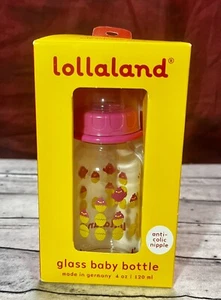Lollaland Glass Baby Bottle Pink Baby Chicks Made in Germany NIB 4 oz - Picture 1 of 3