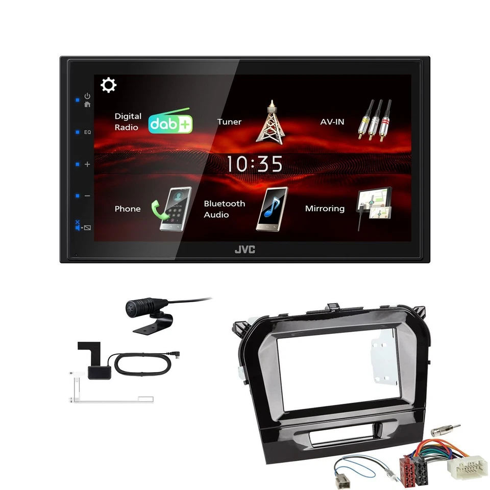 JVC KW-M180DBT 2DIN DAB+ Autoradio für Suzuki Vitara piano black - Bild 1 von 4