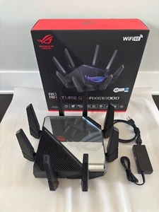 ASUS GT-AXE16000 WiFi 6E Quad-Band 2.5/10GB ROG Rapture Router - Picture 1 of 8