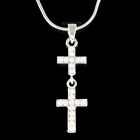 Patriarchal Cross Made With Swarovski Crystal God Religious Necklace Jewelry New