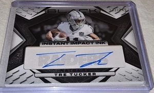 2025 Panini Black - Instant Impact Ink Tre Tucker /249 On Card Auto - Raiders - Picture 1 of 8