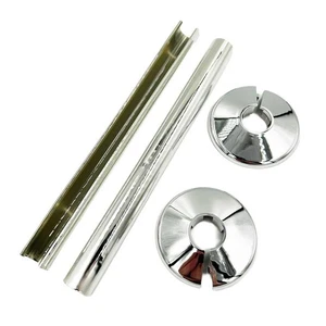 2 x Cubiertas y collares de tubos cromados Snappit para tuberías de radiadores - Imagen 1 de 3