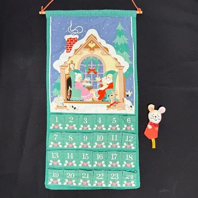 Vintage 80s Avon Advent Calendar with Mouse STAINED Countdown to Christmas 1987 - Image 1 of 4
