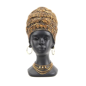 African Statue and Sculpture for Home Decor, Women Figurine in Antique Gold C... - Picture 1 of 7