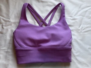 Lululemon Rib Purple Energy BH Medium Support Padded Size 2 - Bild 1 von 6