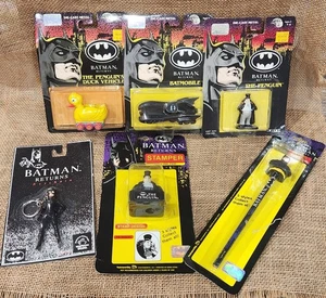 Batman Returns - Lot of 6  Ertl, Applause toys , Noteworthy  diecast ,keychain - Picture 1 of 16
