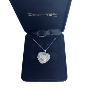 Sterling Silber Halskette mit Sterling Silber Zirkonia Herz Medaillon (6000) - Bild 1 von 10