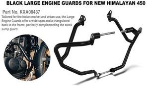 "BLACK LARGE ENGINE GUARD" FIT FOR ROYAL ENFIELD NEW HIMALAYAN 450 - Picture 1 of 7