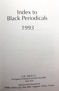 INDEX TO BLACK PERIODICALS 1993 - Picture 1 of 4