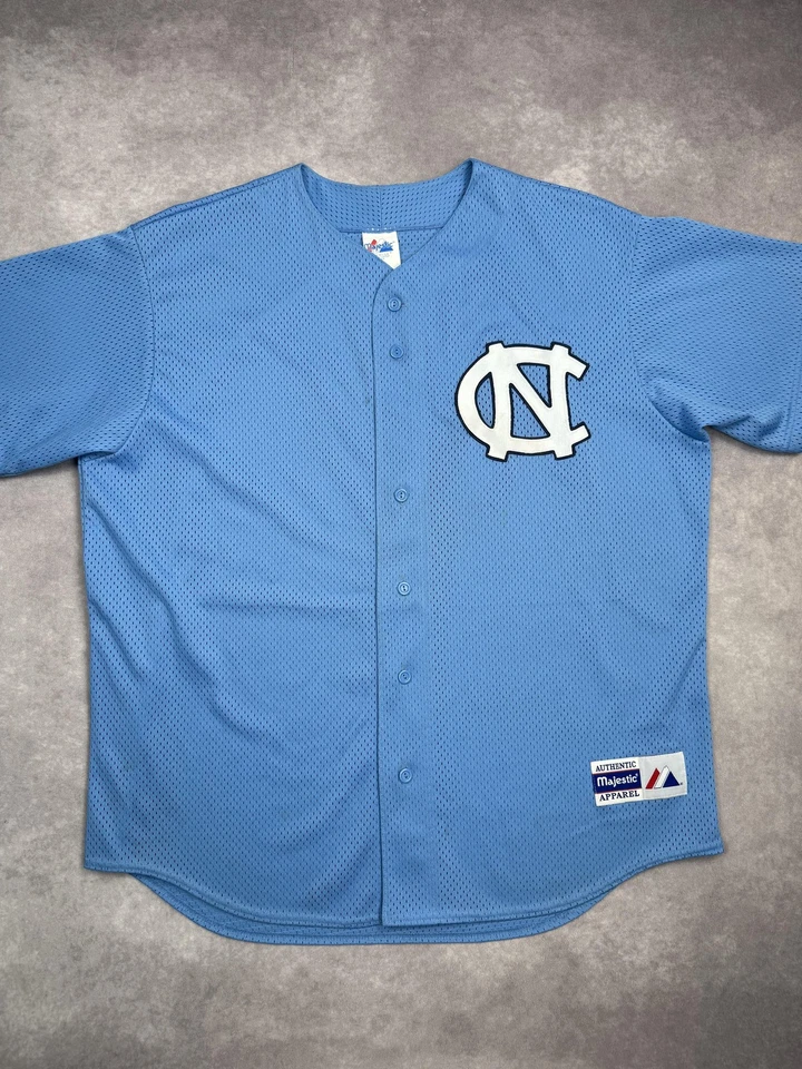 VTG North Carolina Tar Heels Jersey Mens XL NCAA Baseball Majestic Mesh Shirt - Image 1 of 4