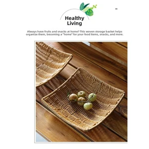 Lot de 2 assiettes à fruits empilables style tissé pour collations et légumes - Picture 1 of 12