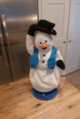 De colección Gemmy Holiday Snow Miser Copo de Nieve Giratorio Cantando Muñeco de Nieve Canta Luces Foto 1 de 4