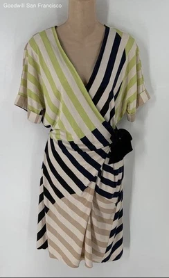 Vestido Diane Von Furstenberg multicolorido geométrico comprimento do joelho tamanho 14 - Imagem 1 de 4