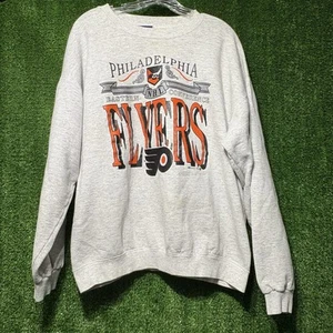 Vintage 1994 NHL Philadelphia Flyers Gray Crewneck Pullover Sweatshirt Men’s L - Picture 1 of 8
